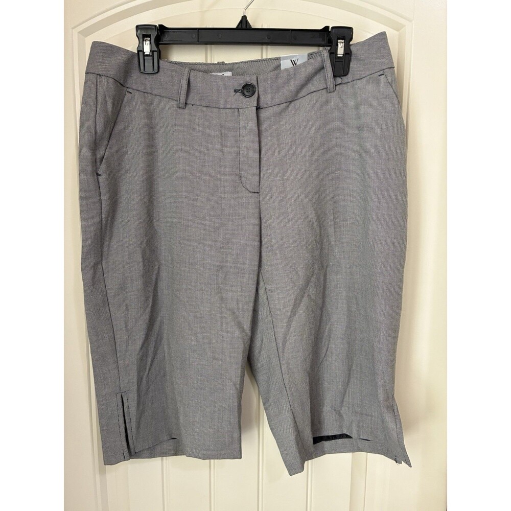 Women’s Worthington Curvy Fit Black And White Check Bermuda Shorts Size 10 NWT